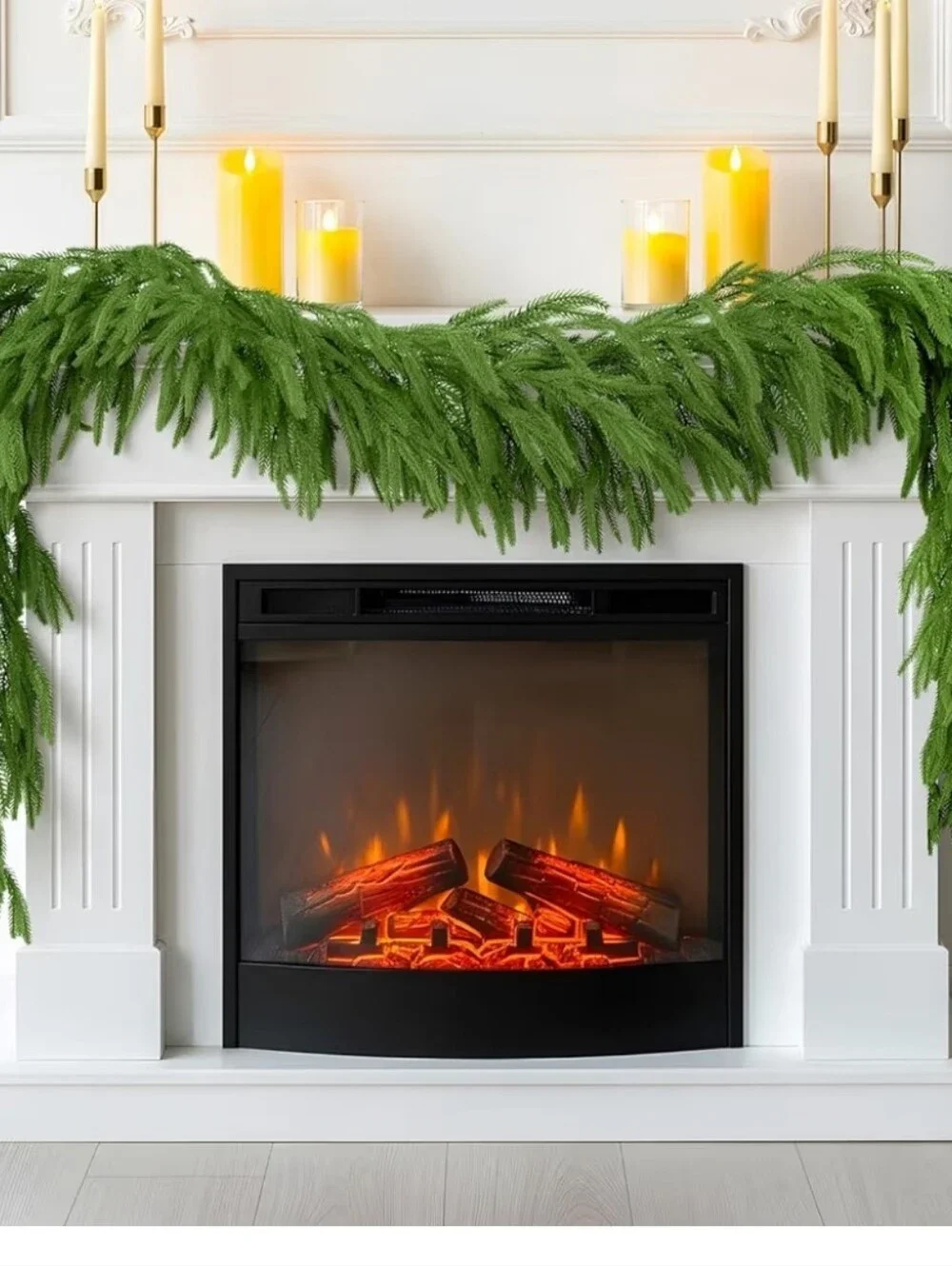Christmas Garland NEW 9 Feet -Unbranded -Thick -Green -Real Touch -Realistic